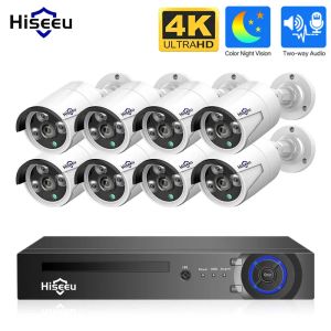System Hiseeu 8CH 3MP 5MP POE CCTV Camera Zestaw NVR NVR Audio Record Onvif IP Securveillance System dla zestawu NVR H.265