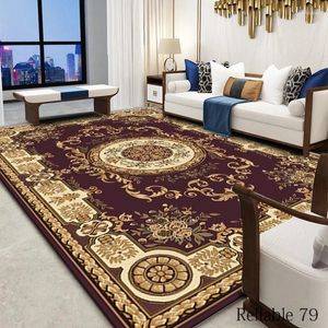 Carpets Crystal Velvet Rug Living Room Classical Style Small Area Retro Bedroom Floor Mat Non-slip