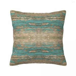 Pillow Wood Rustic Wood - Beautiful Wooded Wooden Plank Knotty Turquoise Pintura Tampa de Tampa São