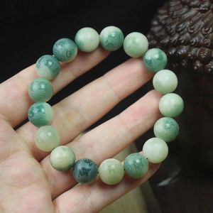 Strand Wholesale White Jade Bodhi 12mm Six Words Proverbi Fiori galleggianti perle intagliate Bracciale Round Bracciale Buddha