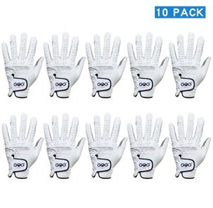 Pack of 10 Pcs Men039s Golf Gloves Wear on Left Hand Gloves Soft Breathable Pure Sheepskin slipresistant design 2011129101003