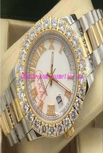 Luxury Watch 4 Style Two Tone Mens 43mm II Bigger Diamond Beliscel Roman Dial Roman Moda Automatic Men039s Watch Wristwat3926147