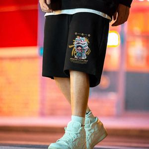 M-7XL the Year of the Loong New Years Trousers 2024 Sports Breathable Shorts Cropped Pants Street Hip Hop Fashion Men