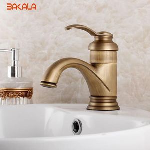 Bathroom Sink Faucets Single Hole Handle Retro Style Vessel Faucet Antique Brass Deck Mounted Basin Mixer Taps GZ7203