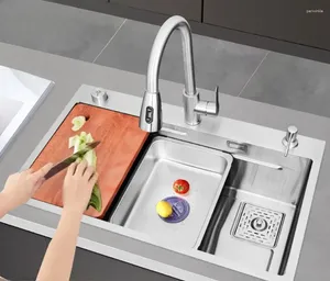 キッチンストレージ肥厚sus304ステンレス鋼シンクウォッシュ洗面台大型シングル家庭用皿の下