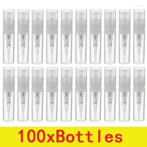 Speicherflaschen 100pcs 2 ml Mini Sprühflasche Parfüm Probe Fläschchenkosmetische Pumpenspender Make -up