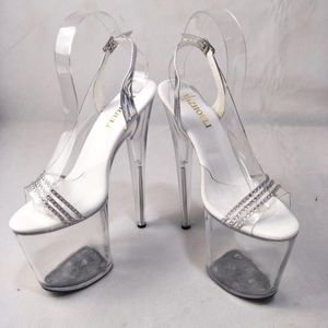 Buty taneczne cekinowe seksowne 20 cm super wysokie obcasy tańczące kryształowe sandały club pięta