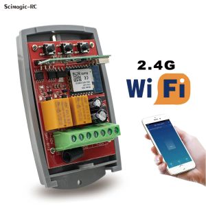 Управление универсальным 433 МГц фиксированный код проката приемника 2CH WiFi Smart Garage Gorge Opener 433.92 Controller Controller Tuya App Пульт дистанционного управления