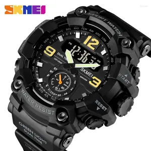 Armbanduhren skmei 1637 Herren wasserdichte elektronische Uhren Montre Homme Schockfeste digitale Männer Watch Doppelbewegung 3 Zeit Sport Armbanduhr