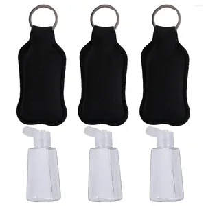 Lagringsflaskor 6st reser Hand Dispensers Bottle Holder Key Chain Toalettet Containrar Lotion för schampo kropp