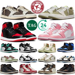 Jordan 1 j1 jordab 1 1s jorden1s basketball shoes men women chaussure jumpman 1 Fierce pink Palomino 1s golf shoes Reverse Mocha mens trainers sneakers dhgate 【code ：L】