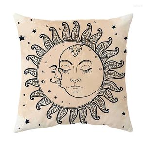 Pillow Sun Moon Cover Mystic Witchcase Broachcase Decor de casa para sofá Decoração de sala de estar 45x45cm
