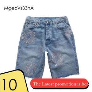 Shorts designer Shorts jeans fiore stampato ghirlanda jeans diamanti shortpants slim streewear fly 509