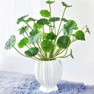 Flores decorativas 37 cm 18 cabeças plantas de lótus artificiais Eucalipto deixa árvore de plástico FALSO TOGA REAL COBER