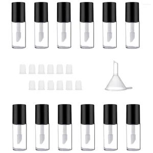 Förvaringsflaskor 12 st 3 ml tomt läppglansrör diy plast elegant flytande läppstift behållare rund lipgloss kosmetisk prov påfyllningsbar