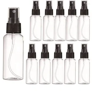 収納ボトル10PCSファインミストクリアスプレー補充可能なエッセンシャルオイルバイアル旅行香水再利用可能な空のプラスチックアルコールボトル