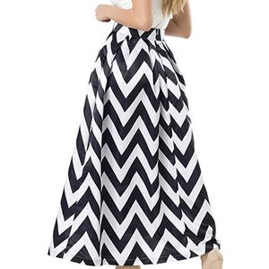 Anpassade kvinnors heta säljer billig vit kontrast polka dot tryck långa maxi kjolar