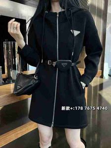 Basic & Casual Dresses Designer Brand 2023 Autumn and Winter New Hooded Waist Slim Comfortable Long Sleeved Mid Size Coat Dress for Women DC6U