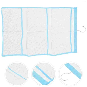 Storage Bags 6 Bathroom Accessories Toiletries Curtain Hanger Grid Mesh Shower Organizer