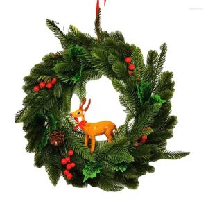 Fiori decorativi r2jc cervo natalizio ghirlanda di pino rosso per natale per la casa giardino decorazione di cortile appeso ghirlande