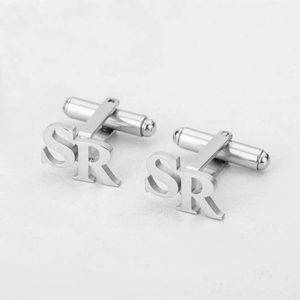 Nome personalizado Cufflinks para homens aço inoxidável Links personalizados Links de casamento Jóias do dia do dia do dia do dia do dia 240403