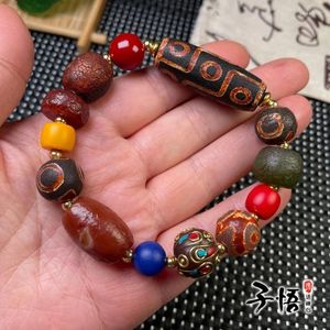 Strand Tibetan Fire Supply Dzi Bead Multi Jewels Armband Old Agate