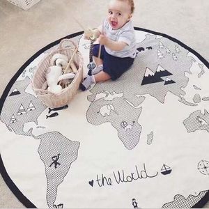 Carpets Large Round Living Room Bedroom Map Pattern Carpet Children Game Rugs Modern Classic Home Decor 135cm Mats