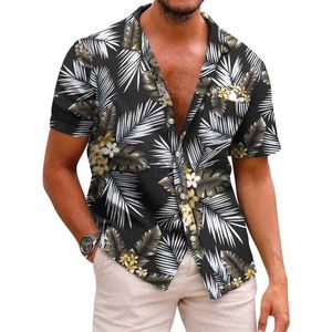 Herren-T-Shirts Herren Shirt Lapel Sommer kurzärmelig Hawaiian Personalisiertes Muster 3D-Druck Täglicher Freizeiturlaub Komfortable Design 2445