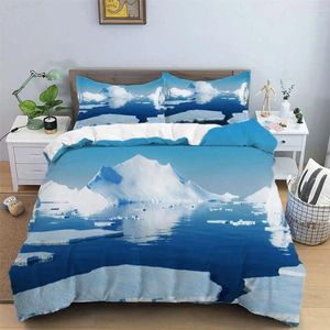 Bedding Sets Blue Glacier Quilt Cober e travesseiro de travesseiro de edredom infantil Nórdico Cama 135 150 para casas de casal de casal único
