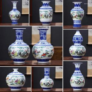 Vases Chinese Jingdezhen Ceramics Figurines Blue And White Porcelain Vase Ornaments Decoration Home Livingroom Table Furnishing Crafts