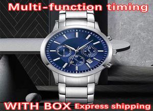 New Men039s Watch AR Stainless Steel Brand Top Fashion Casual Military Quartz Sports Watch Leather Strap Men039s Watch 7548640