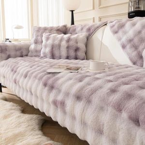 Stol täcker fransk högkvalitativ plysch soffa kudde vinter 2024 stil förtjockat vardagsrum icke-halktäcket