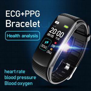 Pulseiras VC16 ECG PPG Smart Bracelet Men Men Smarth Relógio Mulheres Monitor de freqüência cardíaca Fitness Racker Watch Sport para Android iOS