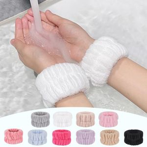 Towel Face Washing Cleansing Set Cuff Elastic Black Spa Wrist Washband Wristband Microfiber 10 Pcs