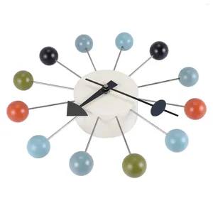 Zegary ścienne Proste kolorowe kulki Nowoczesna zegar Symulacja sztuka sport