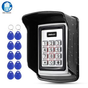 Webcams Sebury RFID -Tastatur Metall Access Control Tastatur wasserdichte Abdeckung Outdoor -Türöffner Elektronisches Schlosssystem 10pcs EM4100 Keyfob