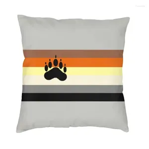 Pillow Bear Strip Flagi Covers Sofa Dekoracyjne dla homoseksualnych kolorów dumy gejowskiej LGBTQ kwadratowe okładka 45x45