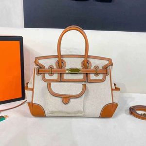 2024 Vendita calda in tela borsetta di lusso Colore contrasto Donne 7a Specchio di qualità Lady Tote Spalla Crossbody Borse Borsa per pendolare