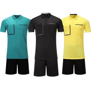 Style Soccer Referee Uniform Professional Fußball -Schiedsrichter -Shirts Fußball Schiedsrichter Jersey Schwarz gelb Grün 240323