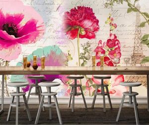 Wallpapers CJSIR Custom Wallpaper Paris Tower Flower Wall Aesthetic Art Nordic Minimalist TV Background Decoration 3d