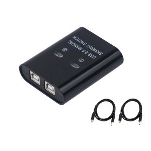 Чеходы USB Switch 2 Руководство по порту USB USB HUB Два компьютера Поделитесь устройством US Disk Disk Two Out Out USB2.0 Sharer с кабелем