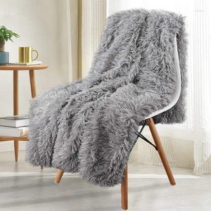 Blankets Thickened Fluffy Blanket Warm Winter Bedspread On The Bed Stitch Plaid Sofa Cover Double Side And Throws For Home Decor