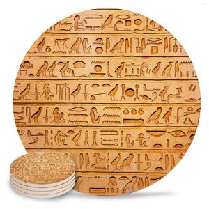 Tapetes de mesa Cultura egípcia Conjunto de cerâmica Round Placemat Decoração de luxo de casas de chá de chá