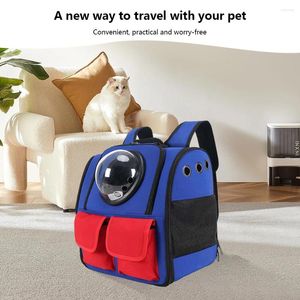 Cat Carriers Backpack Space Dog Carrier Mesh Mesh Baglie per pet Crazzine a doppia spalla permeabilità all'aria gatti e cuccioli