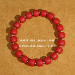 ペンダントネックレスSherpa Red Glass Beads Elastic Ropeブレスレット艶をかけられたグレーズストレートカット