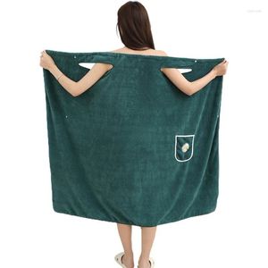 Handtuchbad Frauen Wickel Wrap Erwachsene absorbieren Wasser Polyester Trockenes Haar Rock Langstil Badezimmer Waschbar Bademantel Haustextile