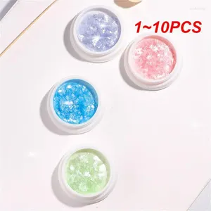 Glitter de unhas 1-10pcs brancos de cor clara de 15 ml de geléia em gel de extensão de gel de molho de varnish em pó de varnish LED UV