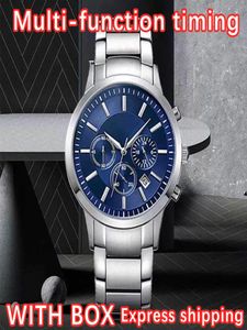 New Men039s Watch AR Stainless Steel Brand Top Fashion Casual Military Quartz Sports Watch Leather Strap Men039s Watch 2181028