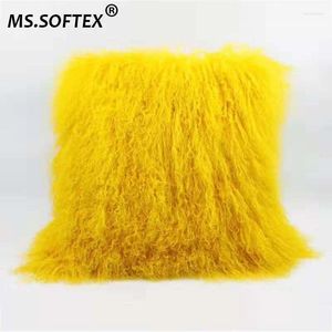 Pillow Natural Lamb Fur Cover Mongolian Pillowcase Long Plush Hair Custom Made MS.SOFTEX