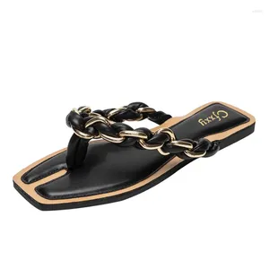 Hausschuhe Sommer Frauen mit Flachboden Frauen Acryl-Diamond Beach Schuhe Sandalen für Rutschen Flip Flops Frau